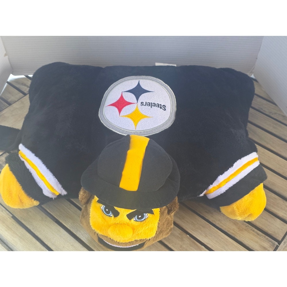 Pittsburgh Steelers Steely McBeam Pillow Pets NFL Mascot Plush Black Gold 20in